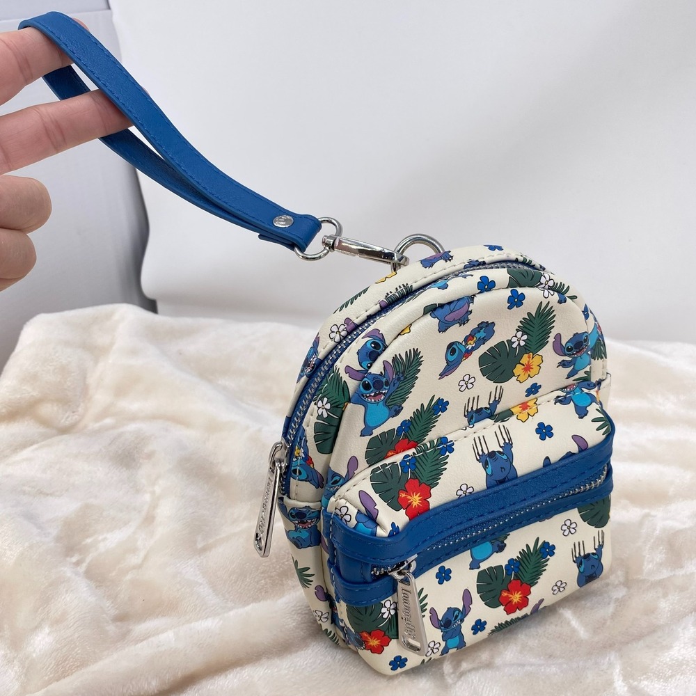 Loungefly Disney Parks Stitch Tropical Floral Wristlet Mini Backpack New - Picture 5 of 8